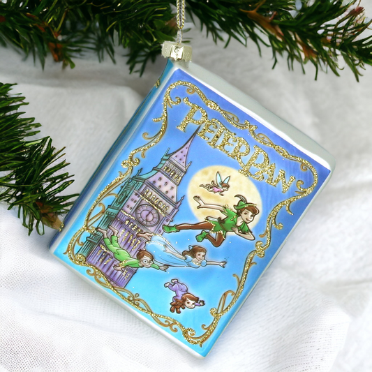 Peter Pan Glass Book Christmas Tree Decoration