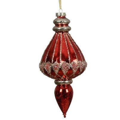 Deep Red Finial Style Christmas Hanging Decoration