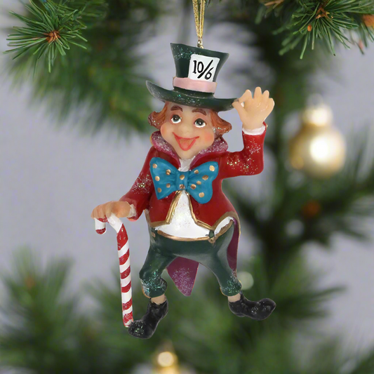 Gisela Graham Mad Hatter Christmas Decoration 10cm