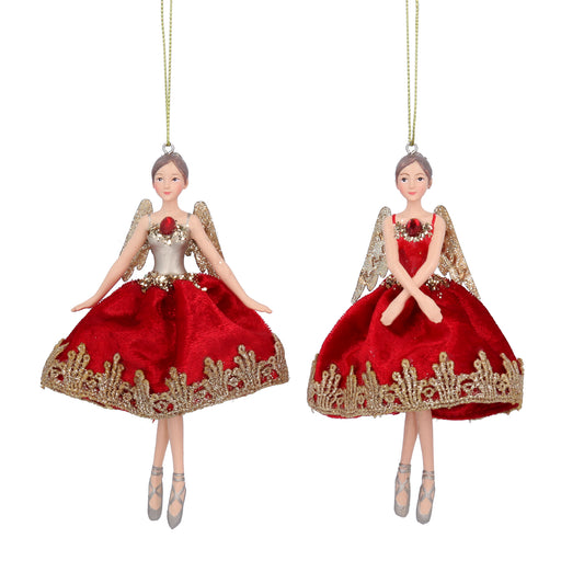 Red Ballet Fairy Hanging Christmas Tree Decoration