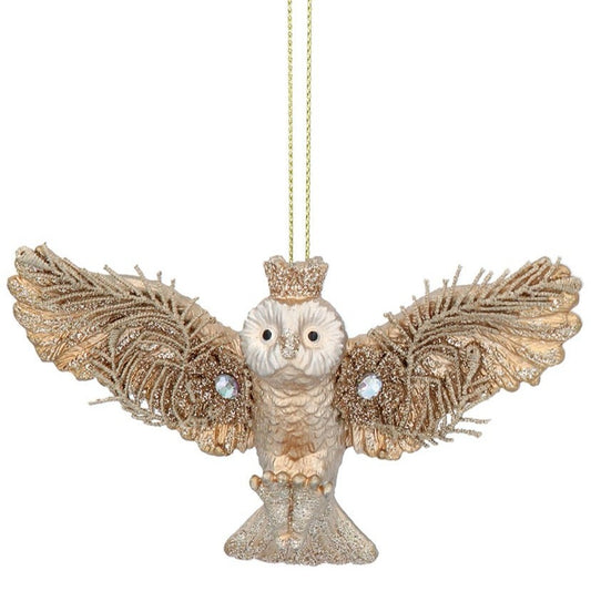 Gold Diamante Owl Hanging Decoration