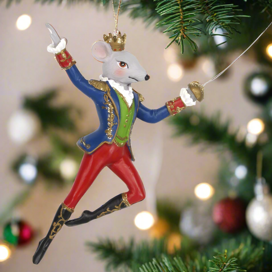 Gisela Graham Nutcracker King Rat Christmas Tree Decoration 16cm