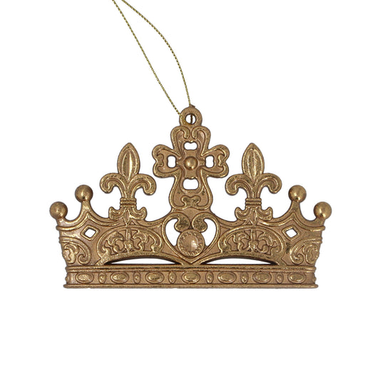 Gold Flat Crown Christmas Hanging Decoration