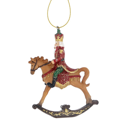 Nutcracker on Rocking Horse Christmas Tree Decoration