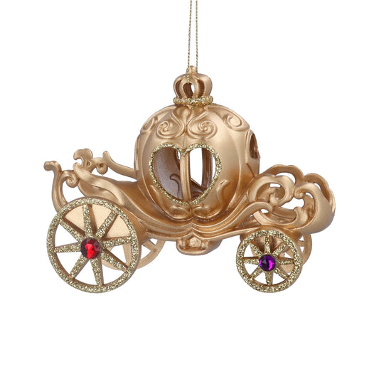 Gold Cinderella Carriage Hanging Christmas Tree Decoration