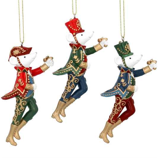 Set of 3 Soldier Mice Hanging Decoration