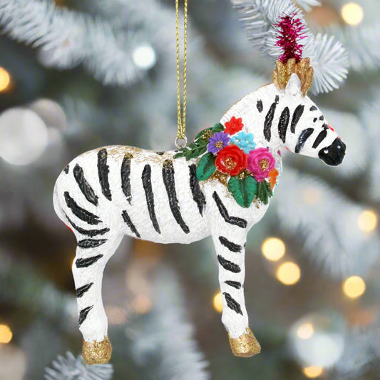 Carnival Zebra Hanging Christmas Tree Decoration