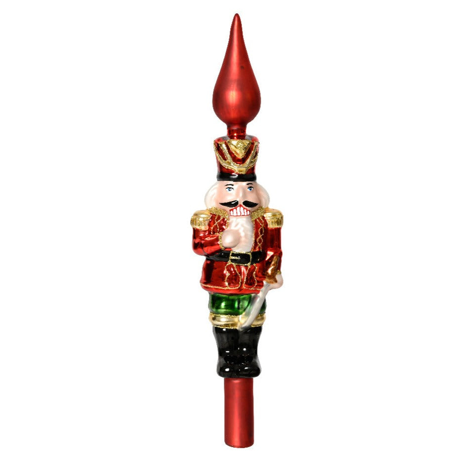 Nutcracker Glass Christmas Tree Topper