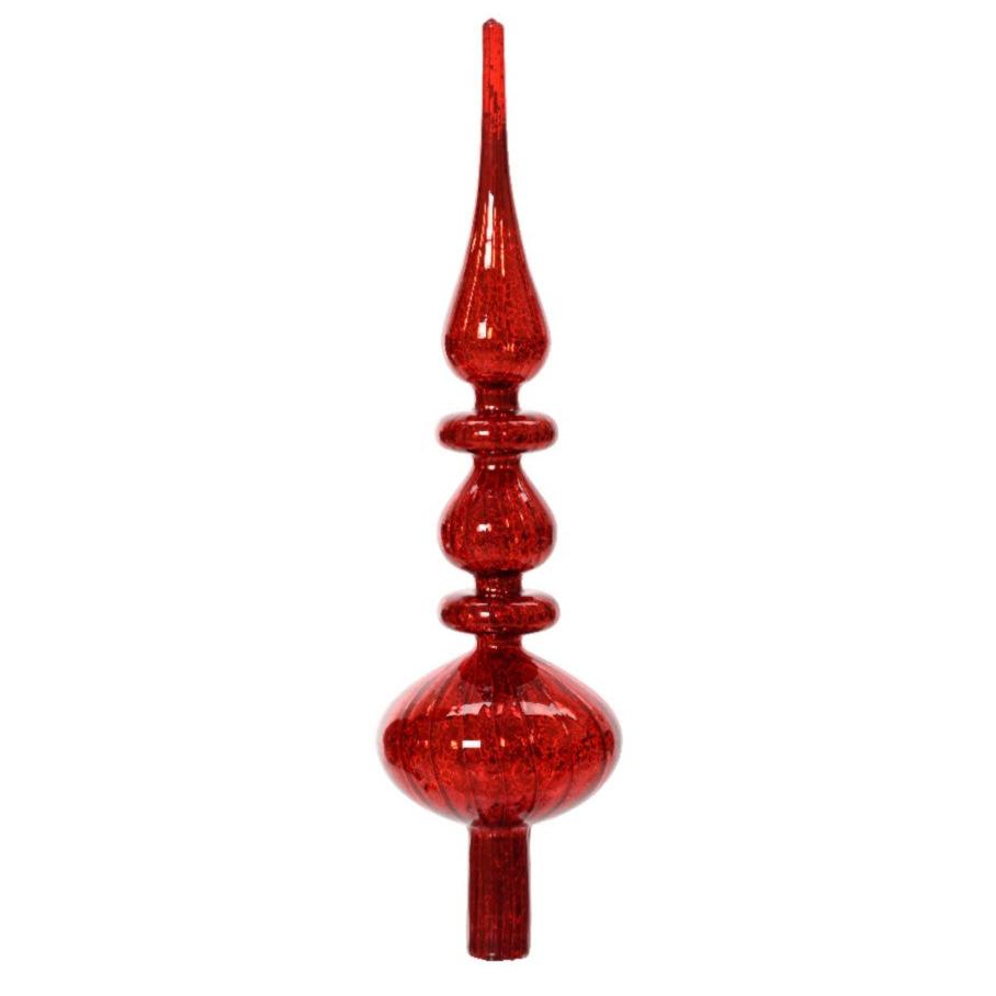 Antique Red Glass Christmas Tree Topper