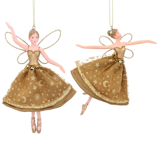 Gold Celestial Fairy Hanging Christmas Tree Decoration