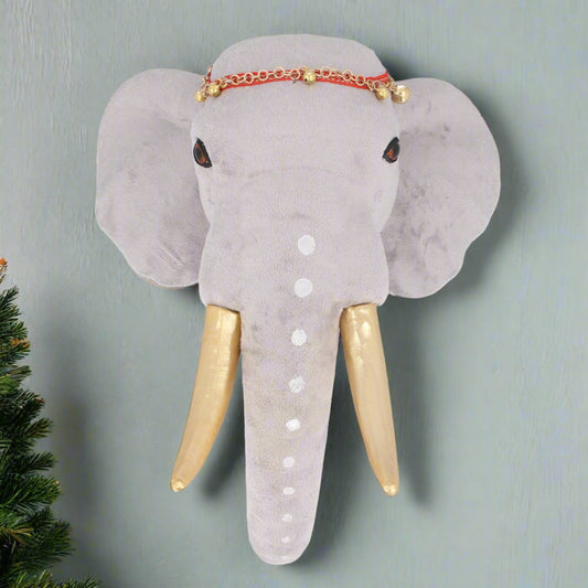 Christmas Circus Elephant Fabric Wall Plaque