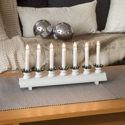 White 7 Bulb Candle Bridge