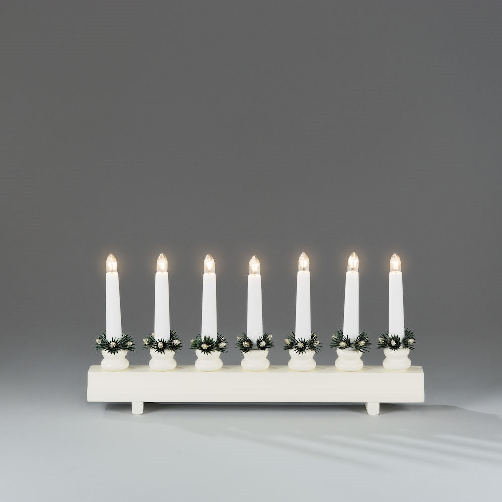 White 7 Bulb Candle Bridge