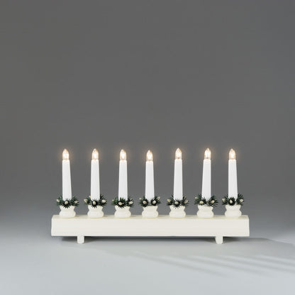 White 7 Bulb Candle Bridge