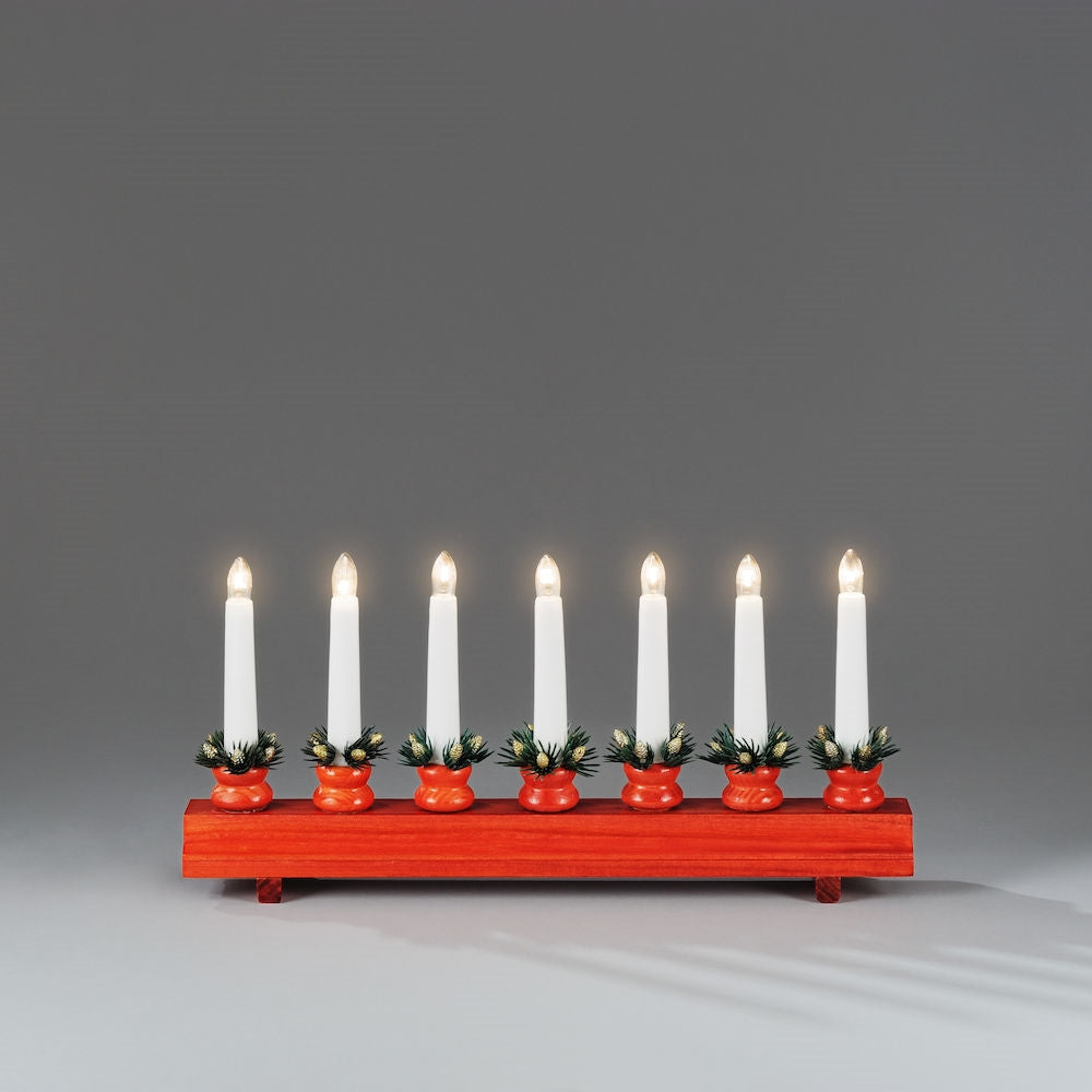 Red 7 Bulb Candle Bridge