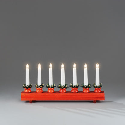 Red 7 Bulb Candle Bridge