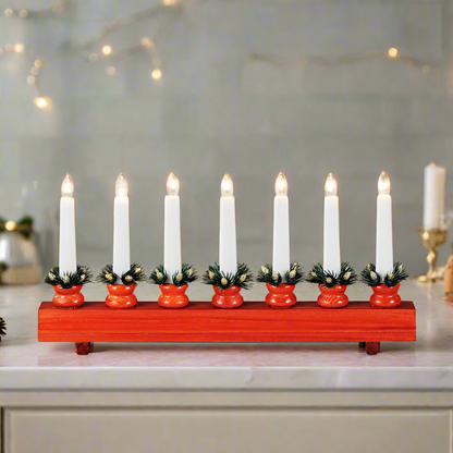 Red 7 Bulb Candle Bridge