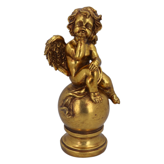 Gold Cherub on Ball Christmas Ornament