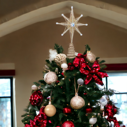 Gold Star with Beading and Jewel Tree Topper