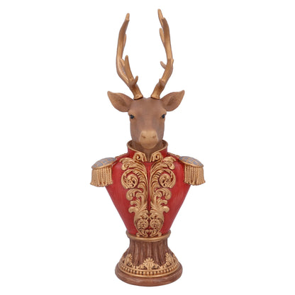 Soldier Stag Head Bust Christmas Ornament