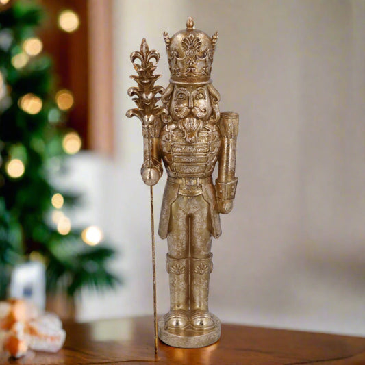 Gold Nutcracker with Staff Christmas Ornament 40cm