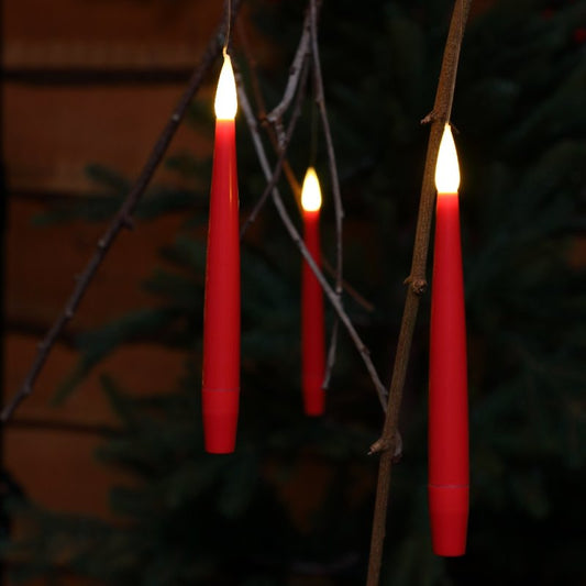 10 LED Wand Controlled Red Magic Christmas Candles