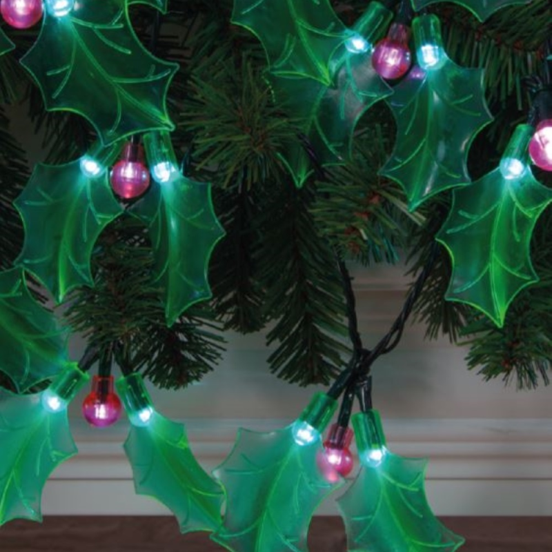 Holly Sprig LED Christmas Garland