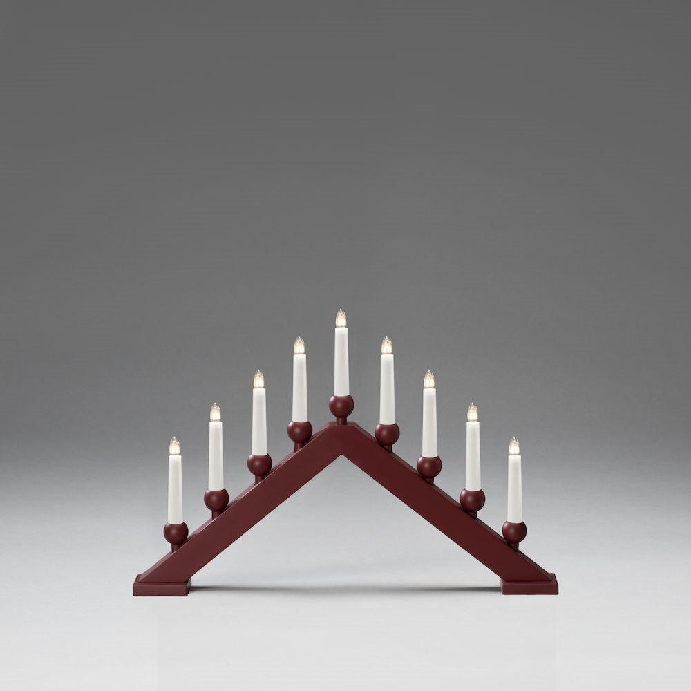 Deep Red 9 Bulb Candle Bridge