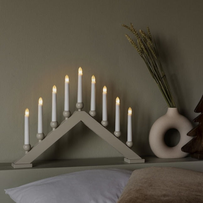 Beige 9 Bulb Candle Bridge