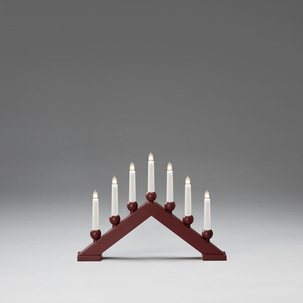 Deep Red 7 Bulb Candle Bridge