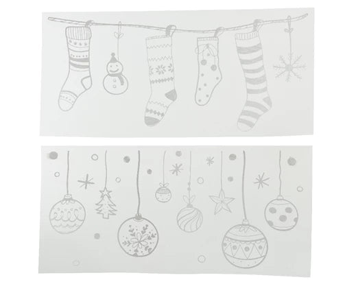 Christmas Stocking and Bauble Window Stickers