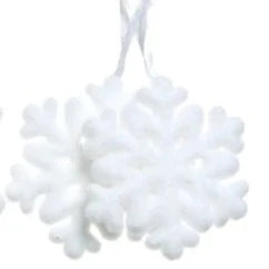 Set of 2 White Christmas Snowflake Hanging Decoration