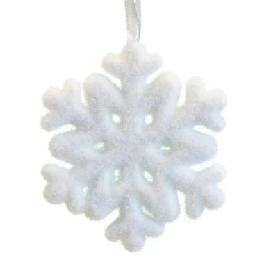 Set of 2 White Christmas Snowflake Hanging Decoration