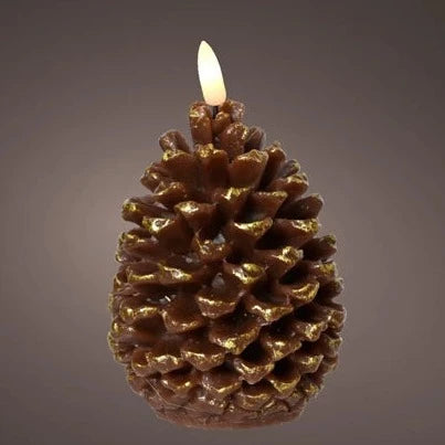 Pinecone LED Wick Candle 13cm