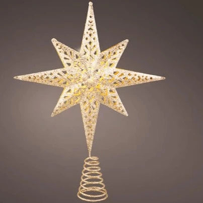 Golden Star LED Christmas Tree Topper