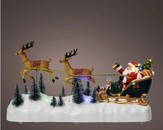 Santa and Sleigh Scene Christmas Decoration