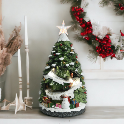 Christmas Tree with Train Decoration