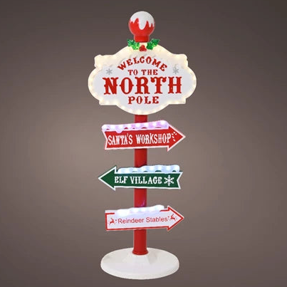 Welcome to the North Pole Light Up Christmas Sign