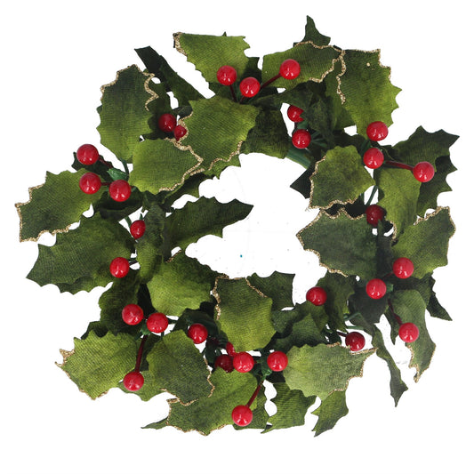 Holly and Berries Christmas Candle Ring