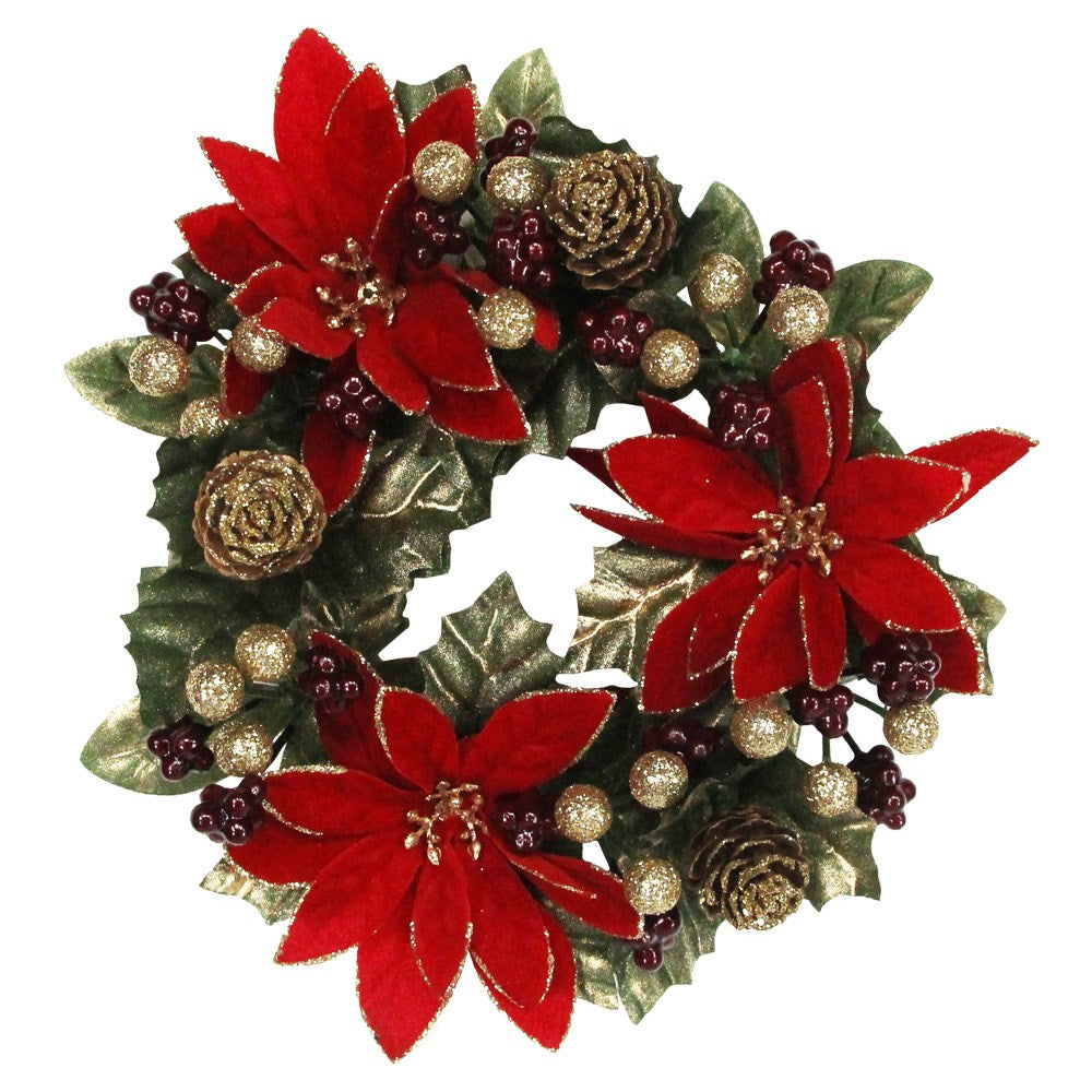 Red Poinsettia Candle Ring