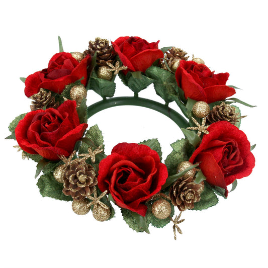 Red Rose Christmas Candle Ring