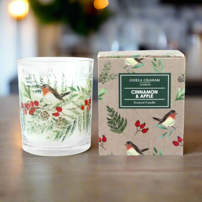 Robin and Rosehip Design Scented Christmas Candle