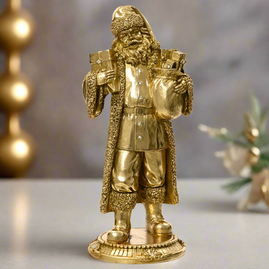 Gold Santa Christmas Ornament Decoration 18cm