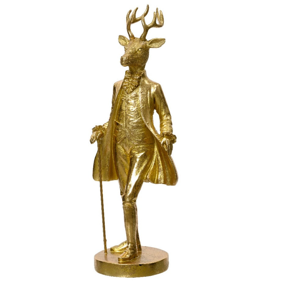 Gold Stag Christmas Ornament