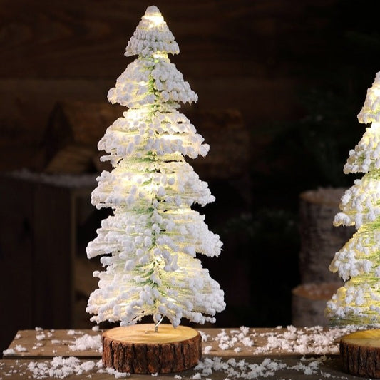 Warm White LED Snowy Needle Tree 36cm