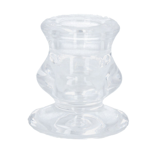 Clear Glass Candlestick Holder