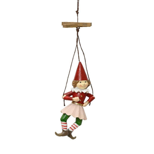 Hanging Puppet Style Doll 11cm Christmas Decoration