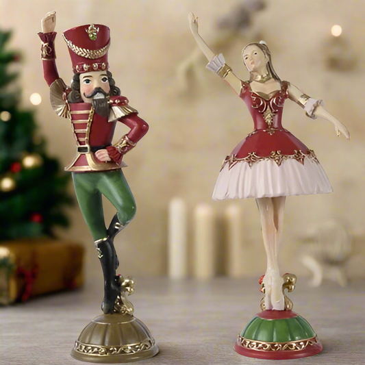 Nutcracker and Clara Ballerina Set Christmas Decorations