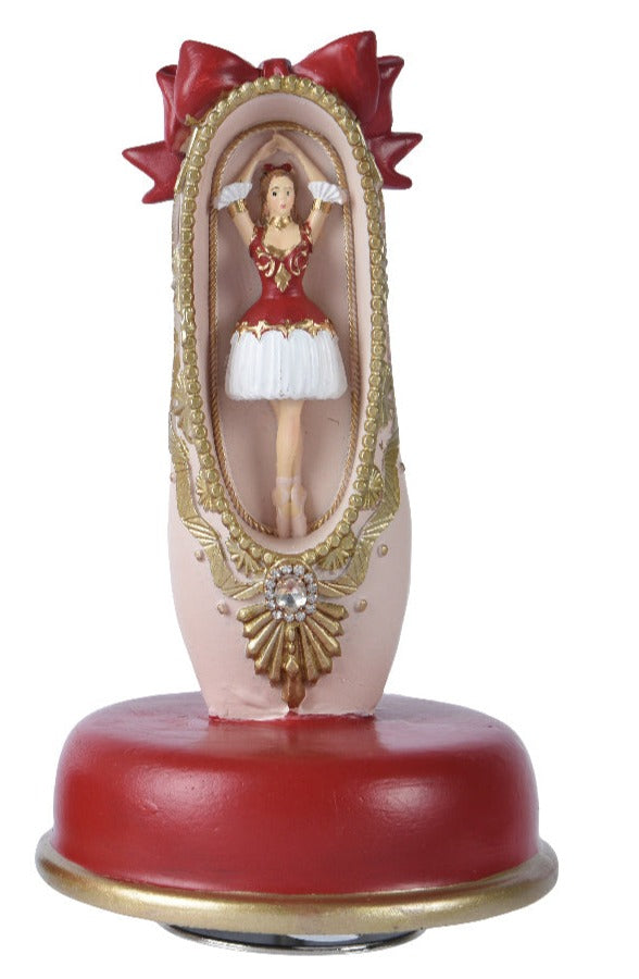 Ballet Dancer in Ballet Shoe Christmas Music Box