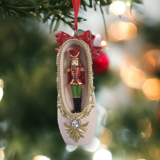 Nutcracker in Ballet Shoe Hanging Christmas Decoration